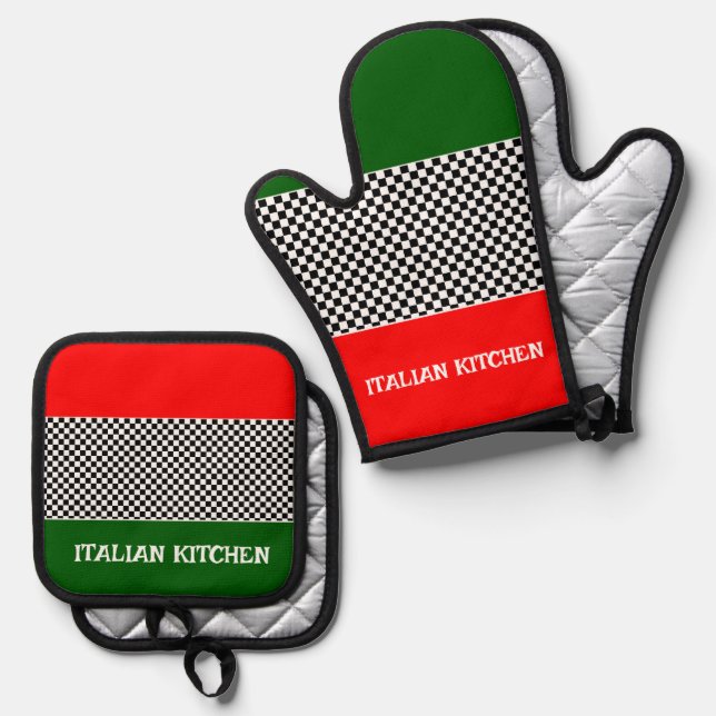 Set De Manoplas Diseño de la bandera italiana (Anverso/Reverso)