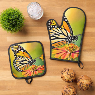Set De Manoplas Diseño de mariposa monarca