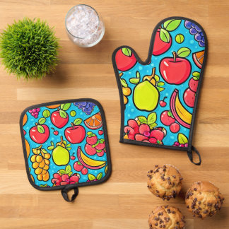 Set De Manoplas Diseño de Patrón Fructífero