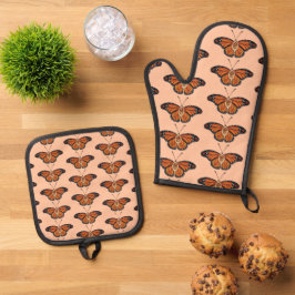 Set De Manoplas Diseño de patrones de mariposa de monarca de citri