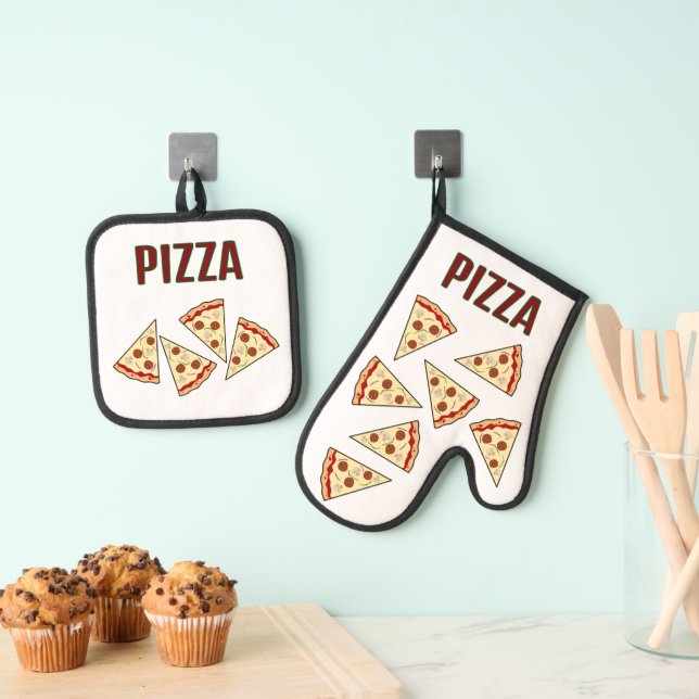 Set De Manoplas Diseño de rebanadas de pizza  (Insitu (colgante))