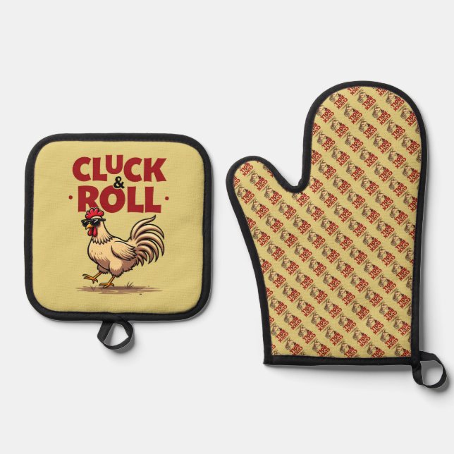 Set De Manoplas Diseño divertido de Personalizados de Guay "Cluck  (Anverso)