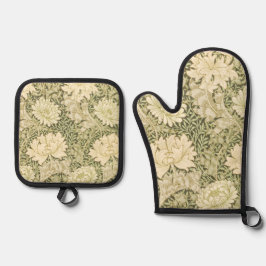 Set De Manoplas Diseño floral verde de Wm Morris