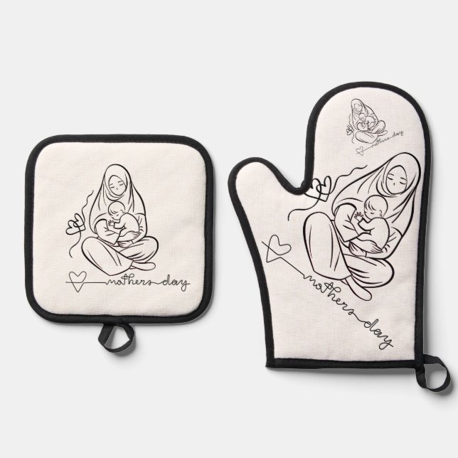 Set De Manoplas Diseño Hermoso Amor de Mamá (Anverso)