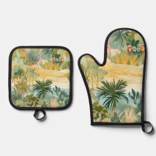 Set De Manoplas Diseño tropical de Oven Mitt & Pot Holder