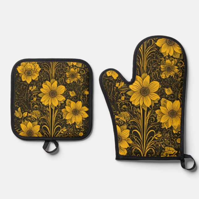 Set De Manoplas Diseños únicos y modernos Oven Mitt y Pot Holder (Anverso)