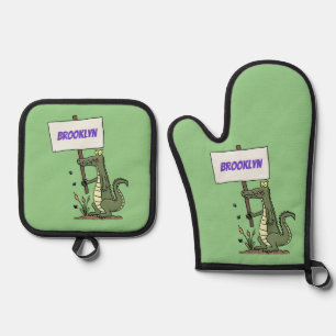Set De Manoplas Divertido cocodrilo alineador con personalizado de