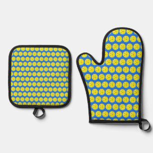 Set De Manoplas Diviértete con Amarillo en Impresión de Pickleball