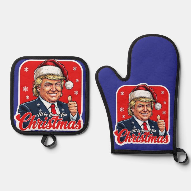 Set De Manoplas Donald Trump Navidades Santa Claus Art (Anverso)