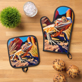 Set De Manoplas Dragón con barba del desierto