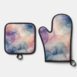 Set De Manoplas Dreamy Watercolor Ink Art