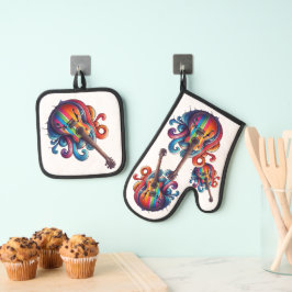 Set De Manoplas Drin Sound Wood Wall Art