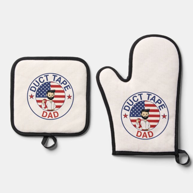 Set De Manoplas Duct Tape Dad - Pot Holders (Anverso)