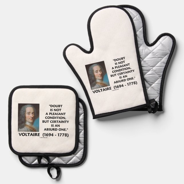 Set De Manoplas Dudas No Condición Agradable Certidad Voltaire (Anverso/Reverso)