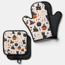 Dulce patrón sin fisuras de Halloween con gatos ne