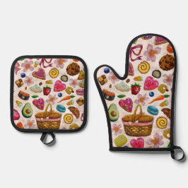 Set De Manoplas Dulces Confiterías Pastelería Dulce