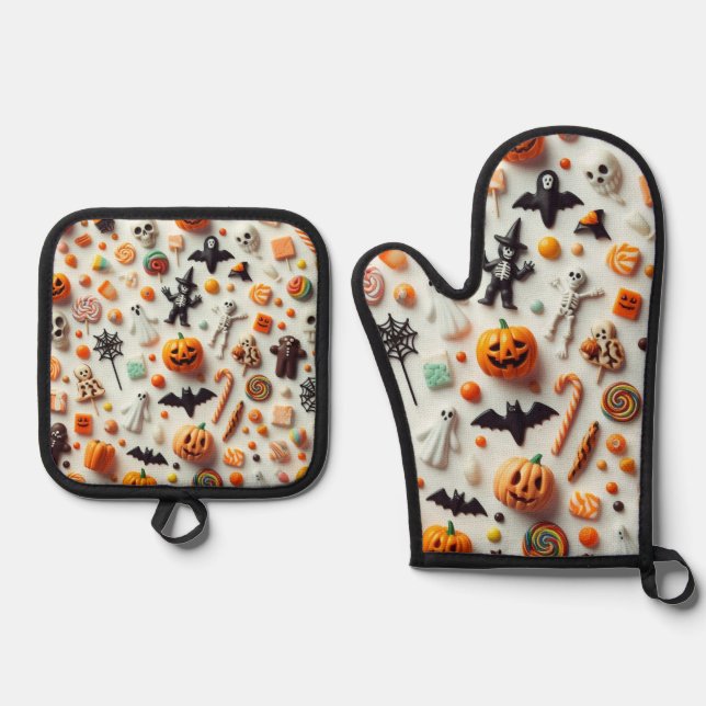 Set De Manoplas Dulces de Halloween (Anverso)