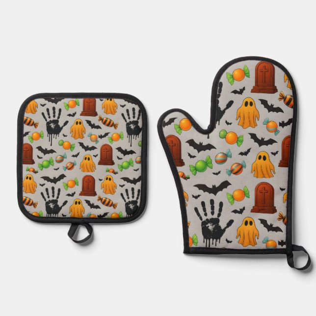 Set De Manoplas Dulces Espeluznantes y Sombras (Anverso)
