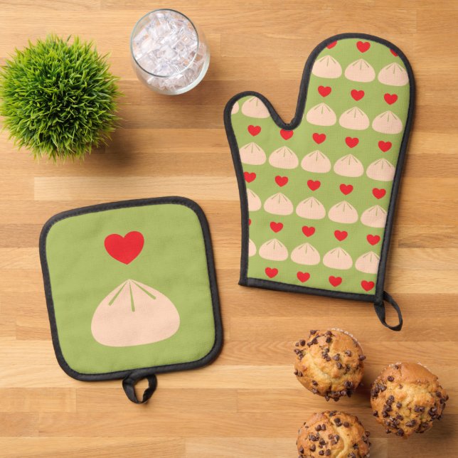 Set De Manoplas Dumpling Love Matcha (De arriba hacia abajo)