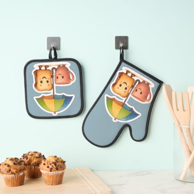Set De Manoplas Dúo de Mañana Acogedor ☕🍞 (Insitu (colgante))