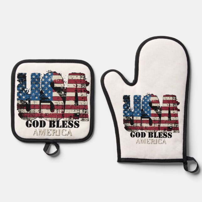 Set De Manoplas EE. UU. Dios bendiga a América (Anverso)