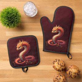 Set De Manoplas El dragón serpiente dorado.