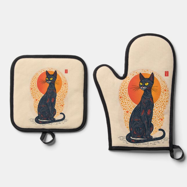 Set De Manoplas El Gato Artístico (Anverso)