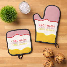 Set De Manoplas El 'Guay Mama' retro con olas de colores vivos