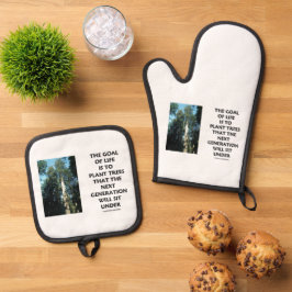 Set De Manoplas El objetivo de la vida es plantar árboles para que