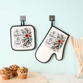 Set De Manoplas Él restaura mi alma floral