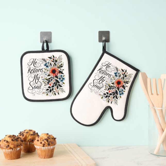Set De Manoplas Él restaura mi alma floral (Insitu (colgante))