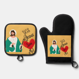 Set De Manoplas El "Sí, Jesús me ama" Amarillo 