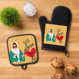 Set De Manoplas El "Sí, Jesús me ama" Amarillo 