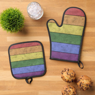 Set De Manoplas El viejo orgullo de la bandera LGBT afligido es el