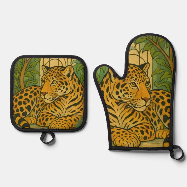 Set De Manoplas Elegancia de jungla estilizada (Anverso)