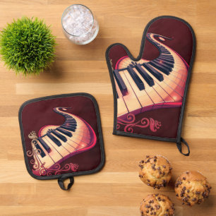 Set De Manoplas Elegancia en movimiento, el piano curvo. 