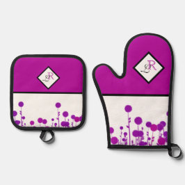 Set De Manoplas Elegancia Florece: Monograma Personalizado