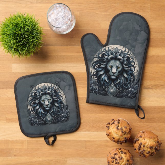 Set De Manoplas Elegancia real, majestuosa mirada ornamentada cabe (De arriba hacia abajo)