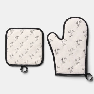Set De Manoplas Elegant Botanical Oven Mitts & Pot Holders