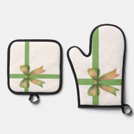 Set De Manoplas Elegant Gift Bow – Modern Christmas Design