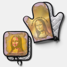 Set De Manoplas Elegant Mona Lisa Gioconda Leonardo Da Vinci