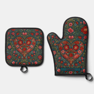 Set De Manoplas Elegante diseño de corazón Día de San Valentín vic