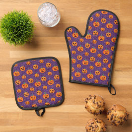 Set De Manoplas Elegante Jack O' Lanterns