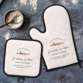 Set De Manoplas Elegante Moda Cute acuarela Whisk Panadería con ma