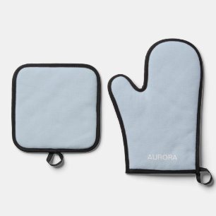 Set De Manoplas Elegante nombre personalizado azul en polvo -
