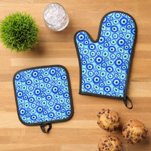 Set De Manoplas Elegante Ojo Malvado Patterado