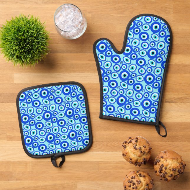Set De Manoplas Elegante Ojo Malvado Patterado (De arriba hacia abajo)