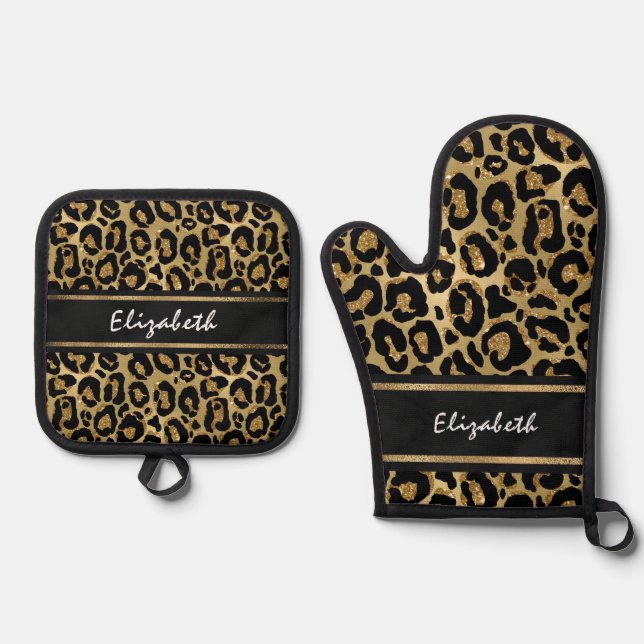 Set De Manoplas Elegante Personalizado de impresión de animales Fa (Anverso)