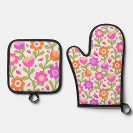 Set De Manoplas Elegantes diseños florales - Hermoso y Personaliza