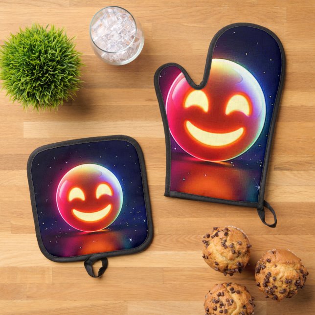 Set De Manoplas Emoji de orb feliz brillante (De arriba hacia abajo)